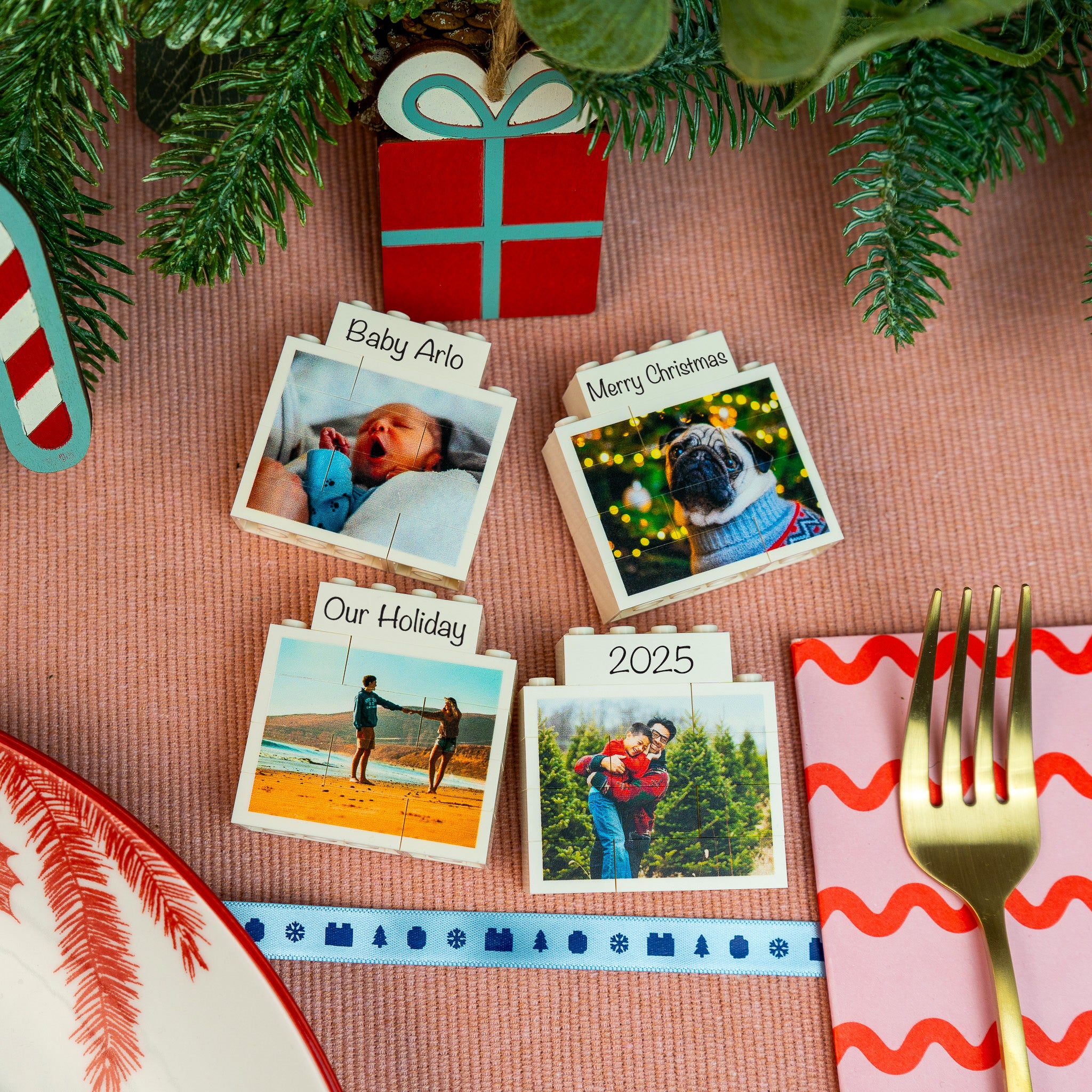 Personalised LEGO® Brick Photo Block Christmas Crackers - DIY Kit