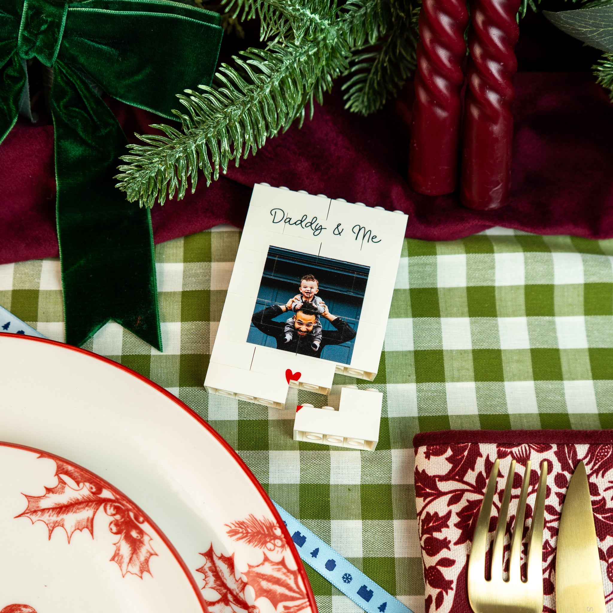 Custom LEGO® Brick keepsake for dads – Portrait design for Father’s Day, birthdays, or anniversaries