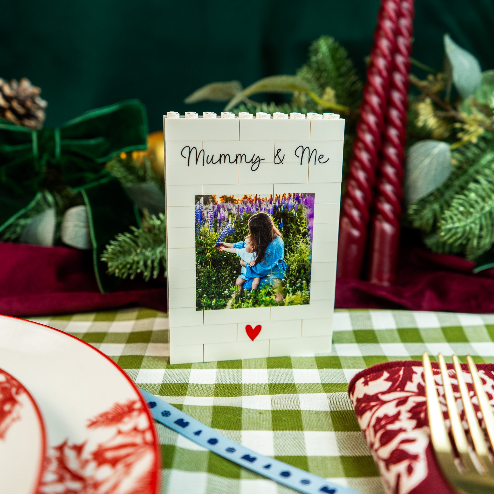 Custom LEGO® Brick photo block for mums, grandmothers, stepmums, or aunties