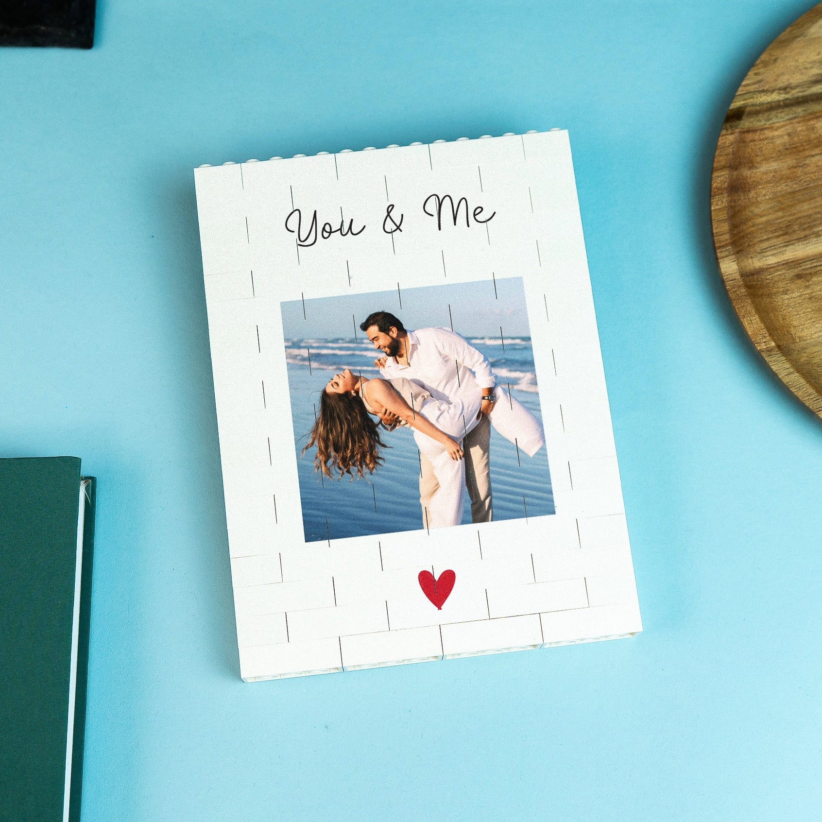 Personalised ‘You & Me’ LEGO® Brick Photo Block – add photo and heartfelt message