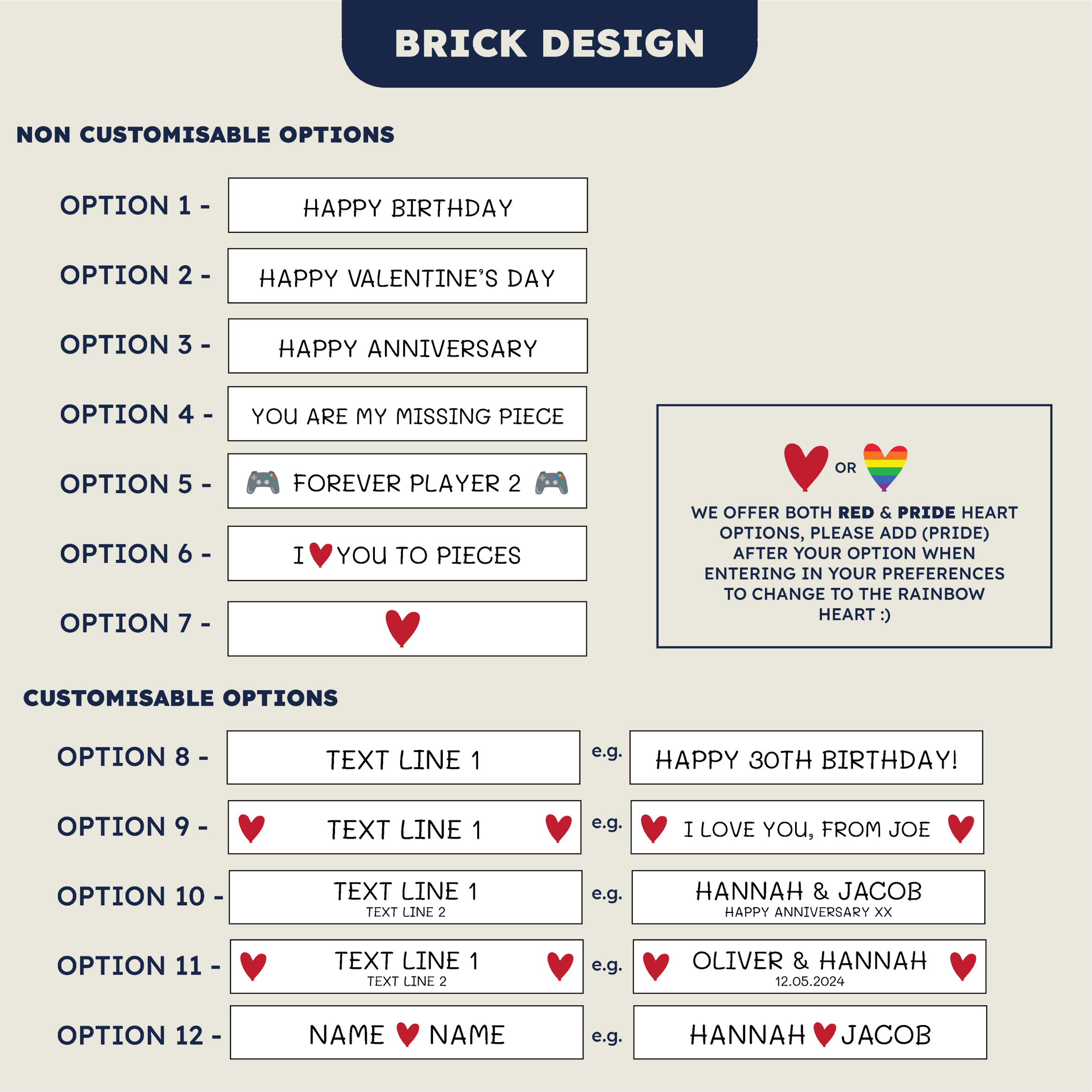 Couples Personalised LEGO® Brick Minifig Gift: Custom Romantic Keepsake for Partners