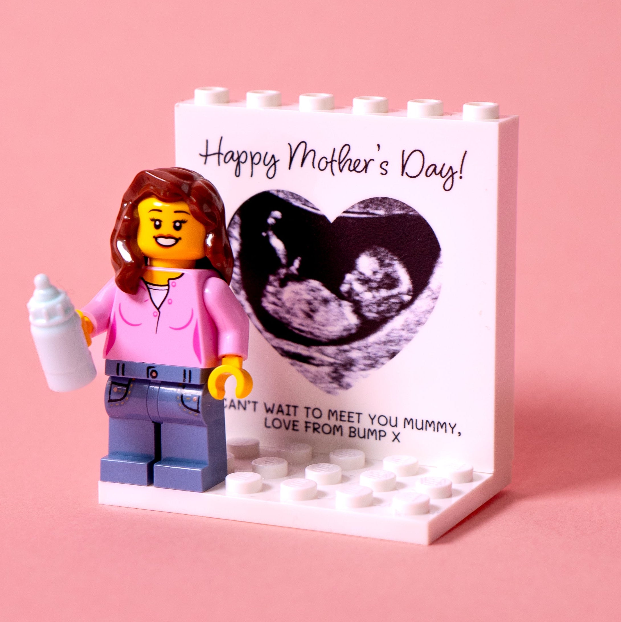 Personalised Baby Scan LEGO® Brick Minifig Gift First Mother’s Day Mum To Be