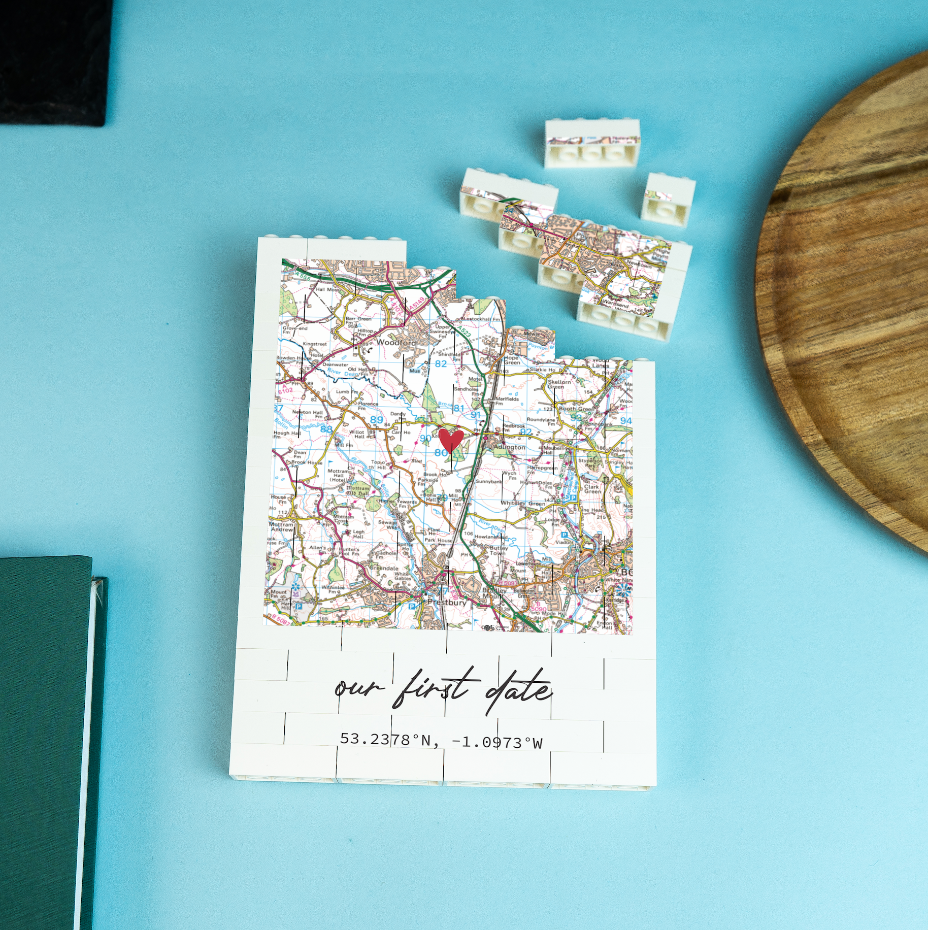 Personalised Location LEGO® Brick Map Print: Anniversary & New Home Gift