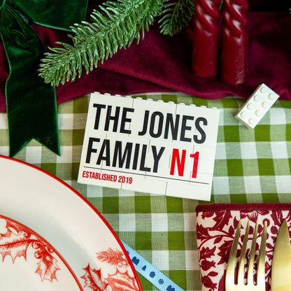 Custom LEGO® Brick Christmas bauble – compact personalised ornament for tree hanging or year-round display