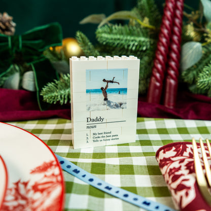 Custom LEGO® Brick dad photo block – Portrait style keepsake for Father’s Day, birthdays, or anniversaries