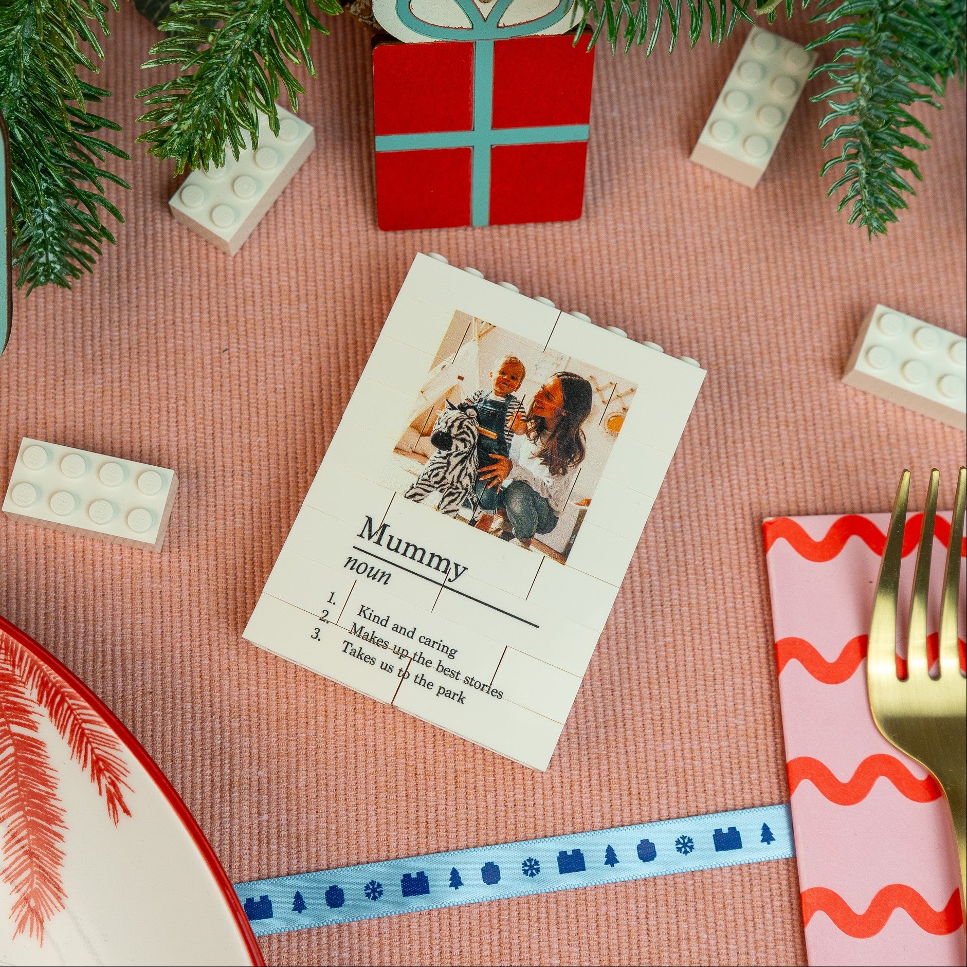 Custom LEGO® Brick mum photo block – Portrait style keepsake for Mother’s Day, birthdays, or anniversaries