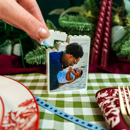 Custom Festive LEGO® brick photo display  Christmas Gift – thoughtful personalised photo gift for loved ones
