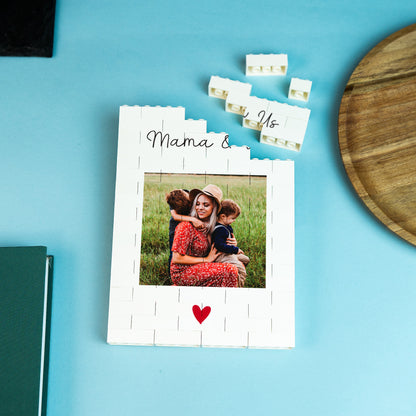 LEGO® Brick personalised gift for mums – include names, dates, and iconic red heart