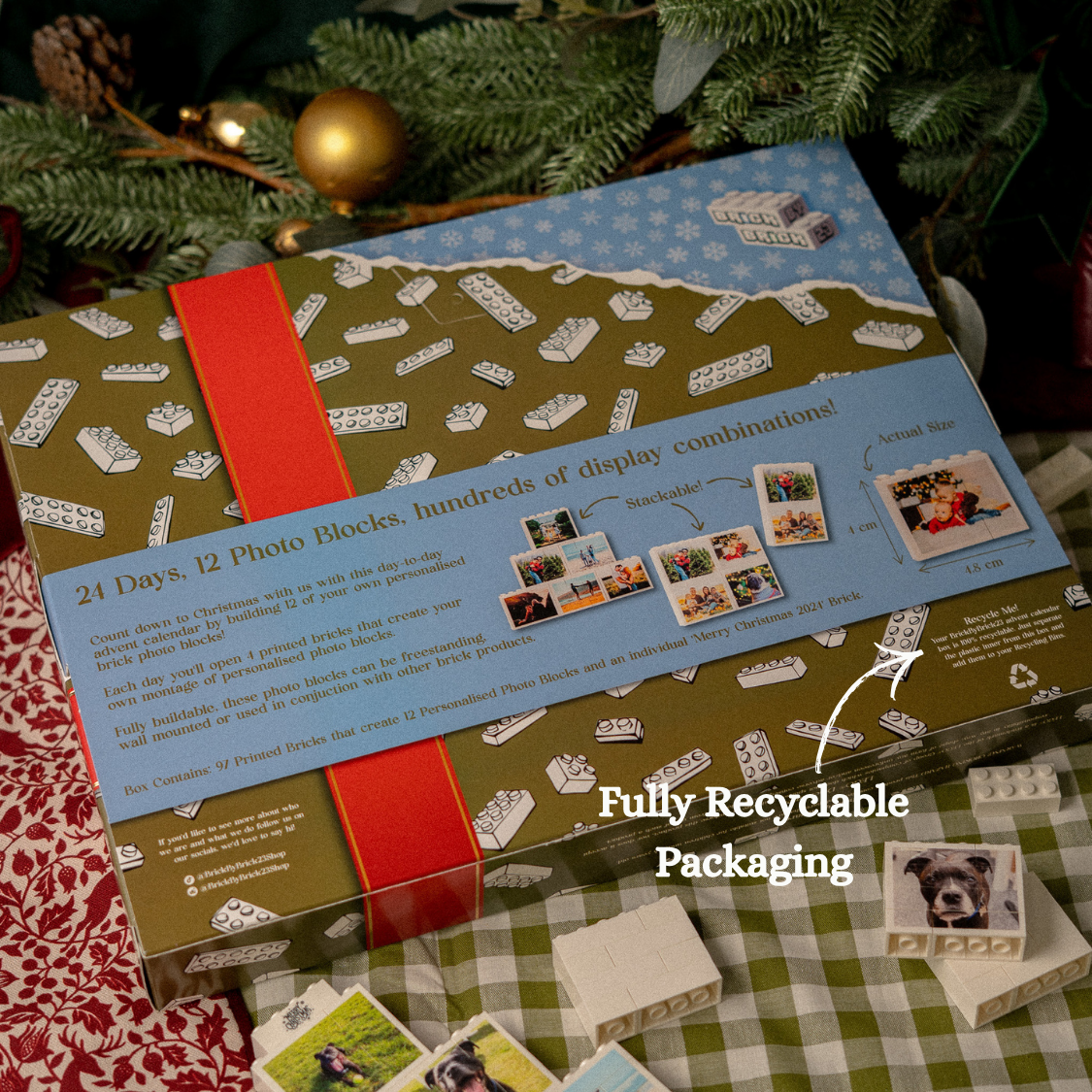 Buildable LEGO® Brick photo blocks from your favourite festive memories