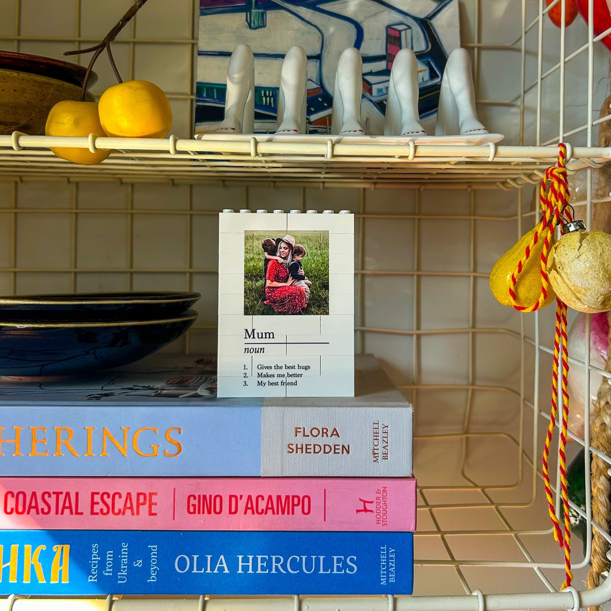 Black or white LEGO® Brick Mum Definition block – display-worthy keepsake for shelves, desks, or bedside tables