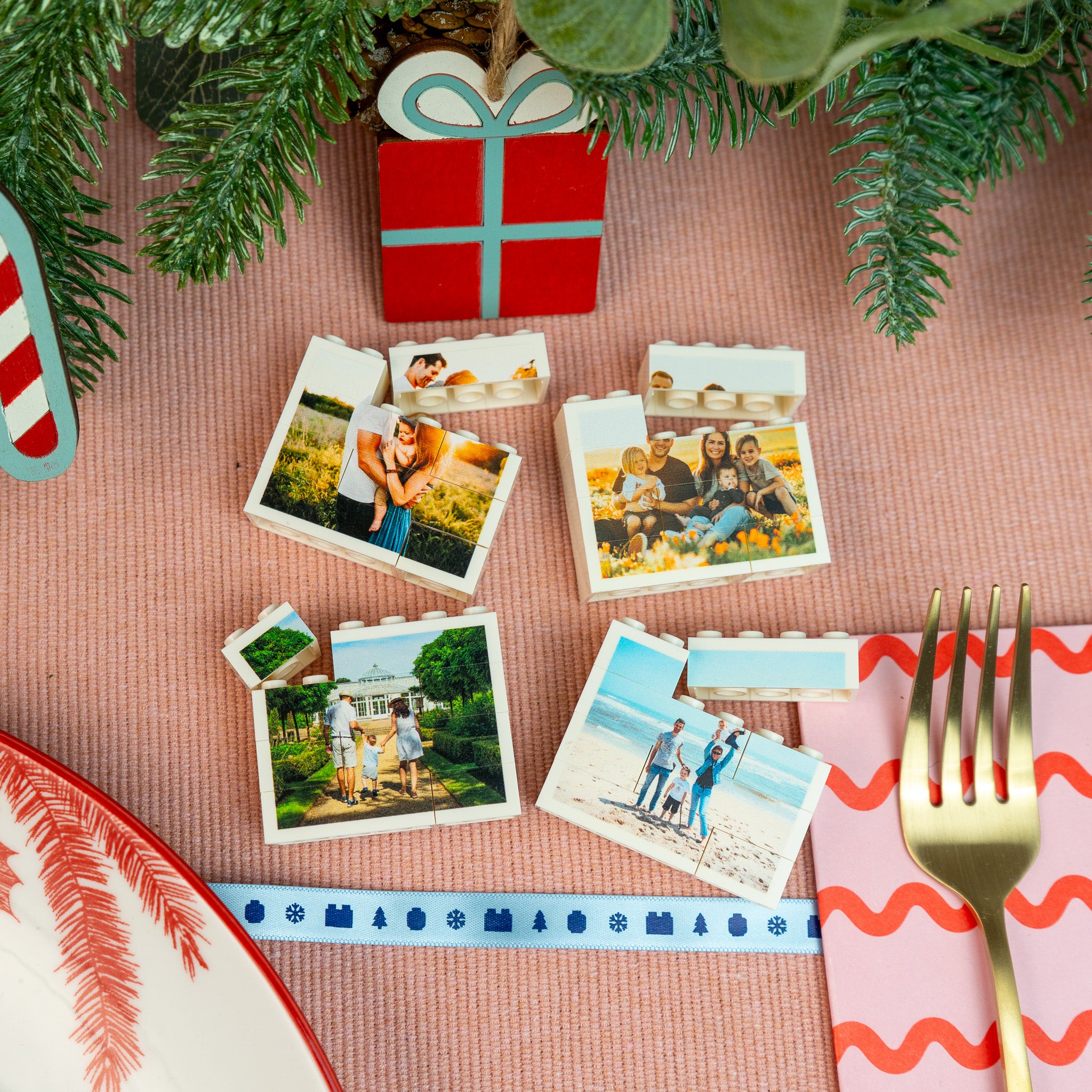 DIY LEGO® brick photo jigsaw Christmas crackers for festive fun