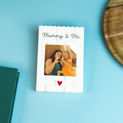 Personalised ‘Mummy & Me’ LEGO® Brick Photo Block – add photo and heartfelt message