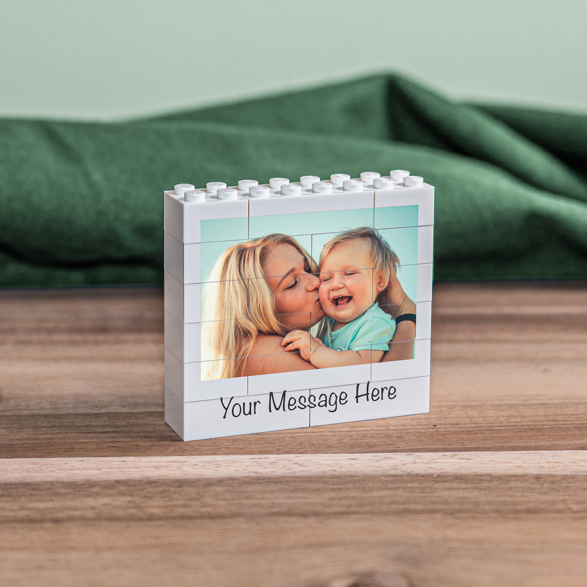 Custom LEGO® Brick Multi-Photo Block – compact and playful personalised gift for Secret Santa, milestone birthdays, or special occasions