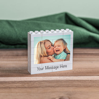 Custom LEGO® Brick Multi-Photo Block – compact and playful personalised gift for Secret Santa, milestone birthdays, or special occasions