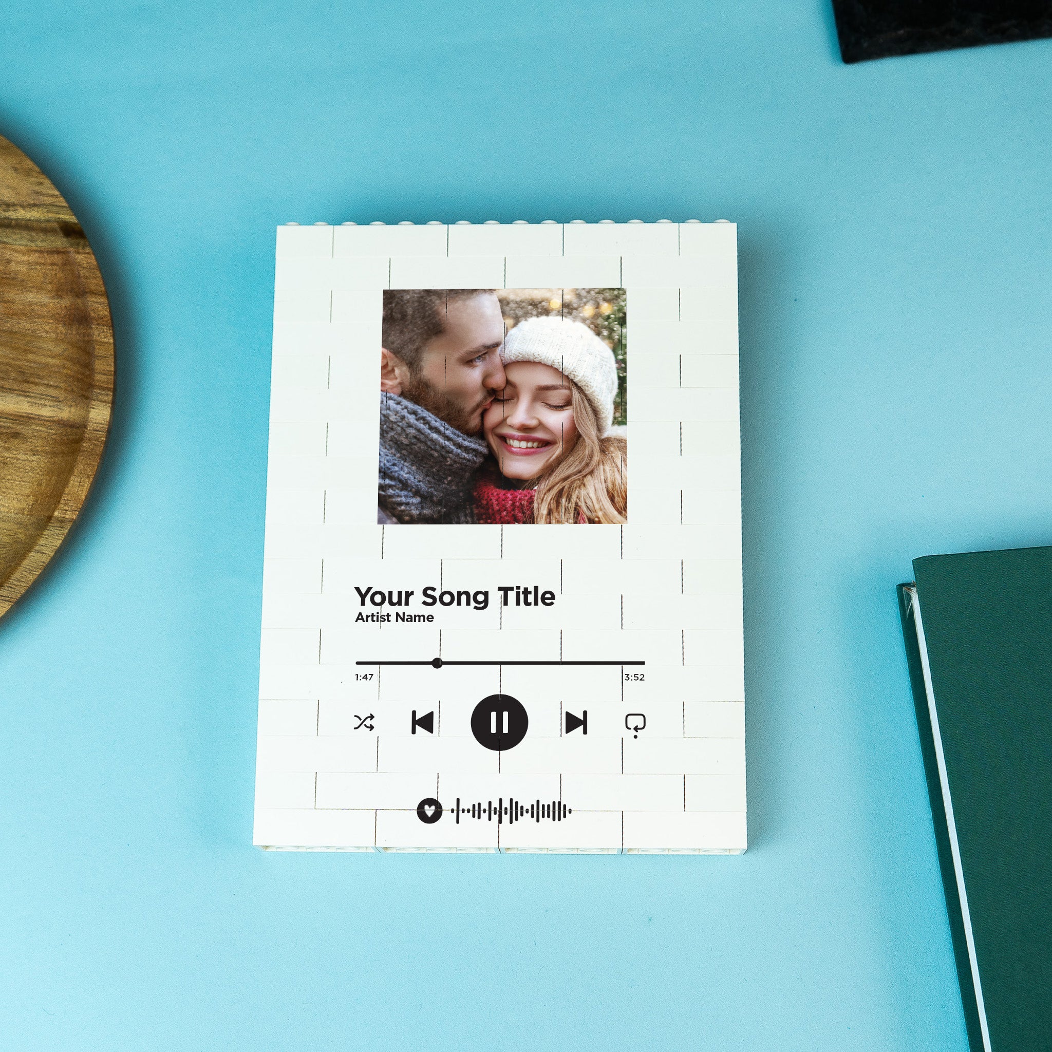 LEGO® Brick personalised music gift – combine photo, heartfelt message, and a song for a unique keepsake